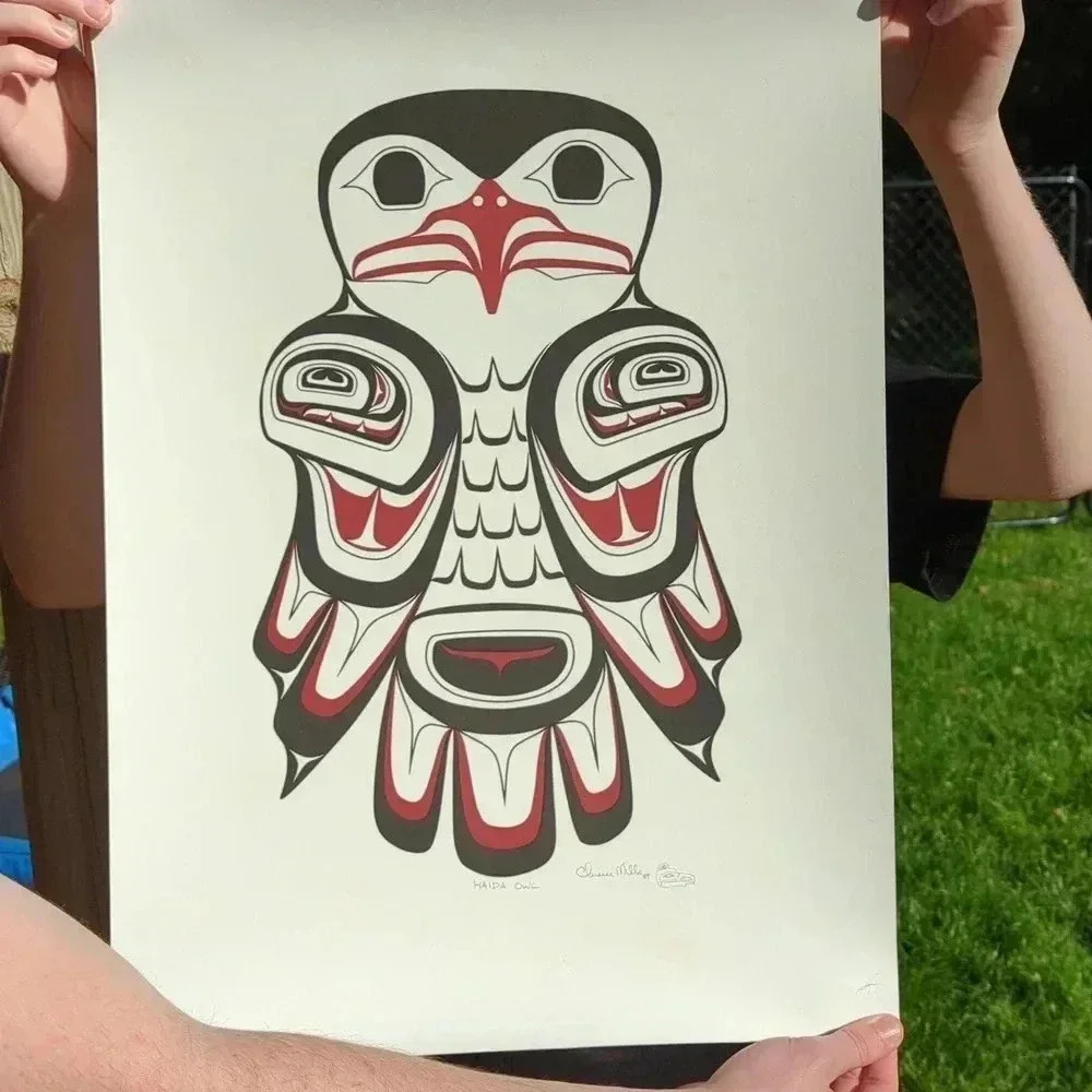 "Haida Owl" by Clarence  Mills - Picture 3 of 4
